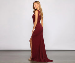 Gianna Metallic Stylish One Shoulder Dress