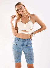 Elastic Force Light-Colored Jeans Pants