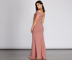 Lisa Marie Formal Charming Pleated Crepe Dress