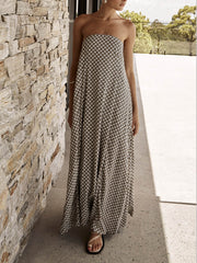 Diamond Print Stylish Bohemian Maxi Dress