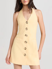 Elegant Hanging Neck Charming Strap Tank Dress