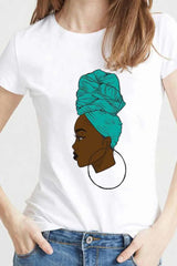 Cityhottie Girl Round Neck Loose Short Sleeve Tops