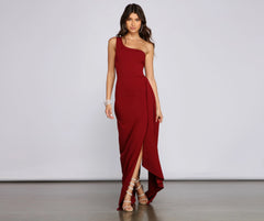 Peyton One Stylish Shoulder Crepe Dress