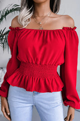 Fashion Elegant Split Joint Off The Shoulder Tops(5 Colors)
