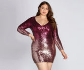 Plus Ombre Stylish Sequin Dress