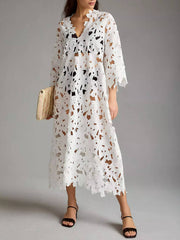 Lace Cover Up Charming Beach Midi Dress
