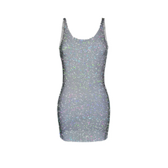 Cathy Glitter See Through Sexy Mini Dress