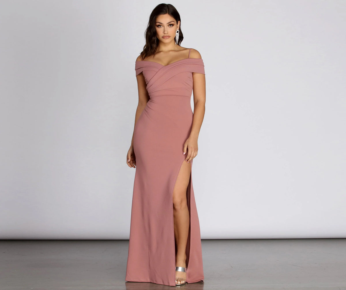 Lisa Marie Formal Charming Pleated Crepe Dress