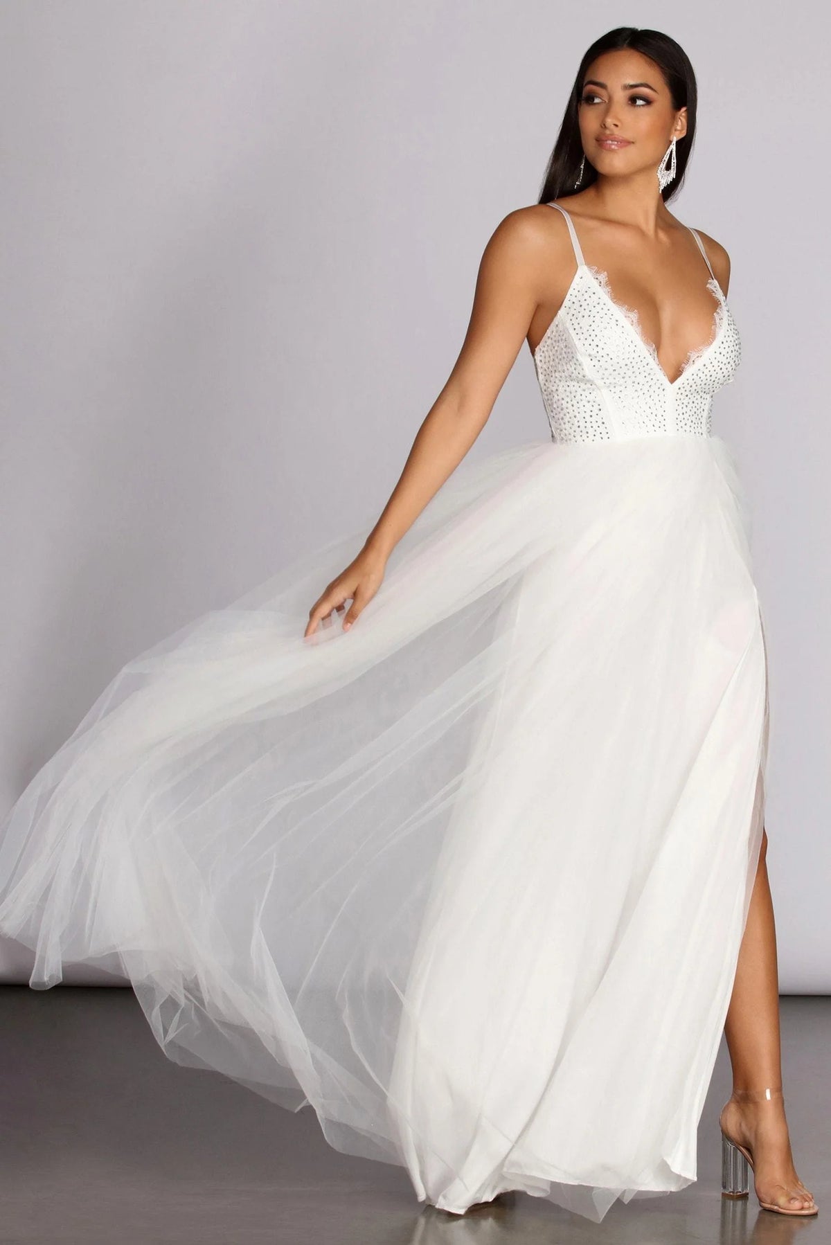 Graciela Heat Stylish Stone Tulle Gown