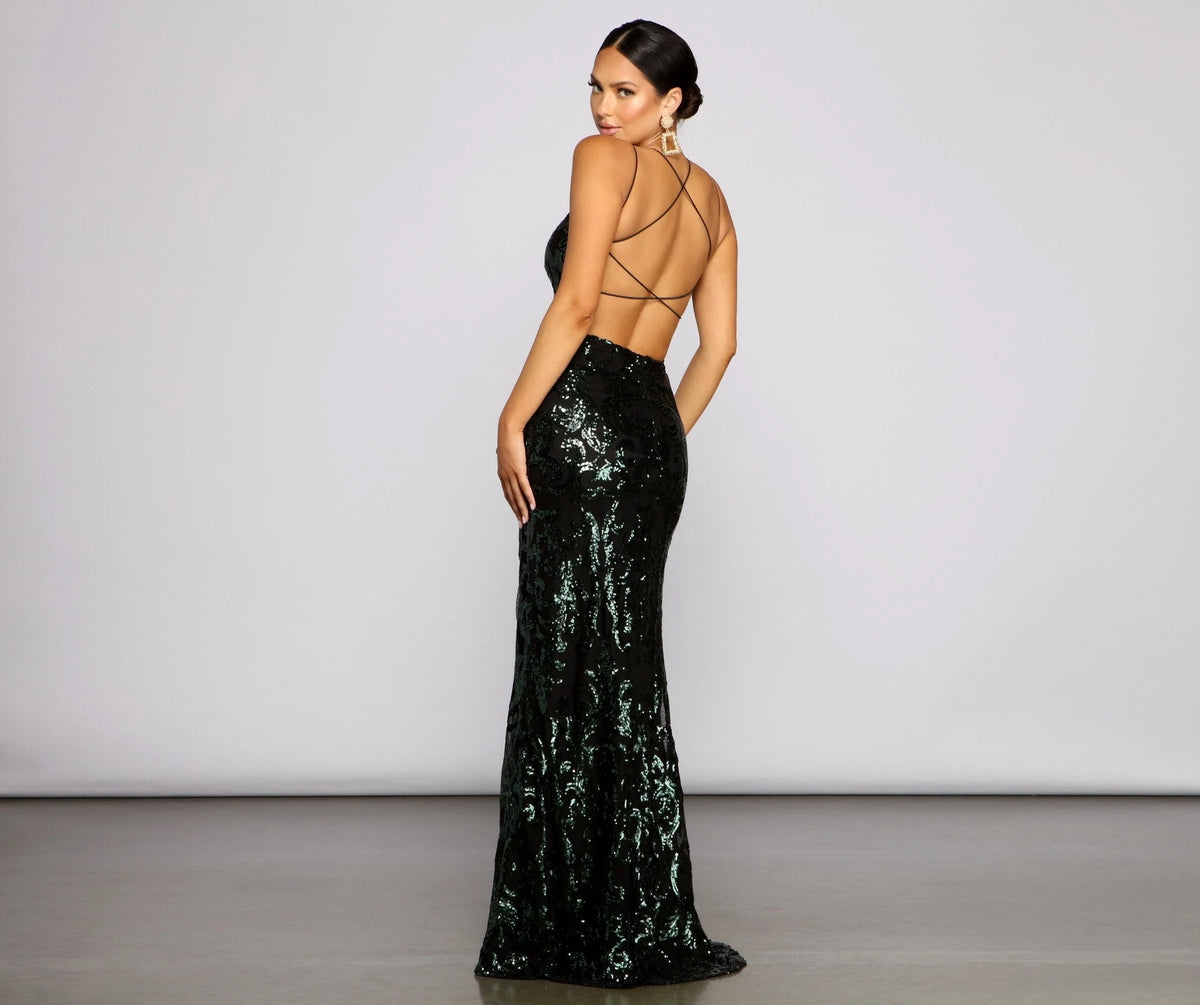 Lila Formal Open Charming Back Sequin Mermaid Dress
