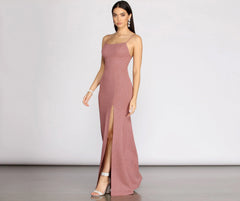 Aracely Glitter Stylish Crepe Mermaid Dress