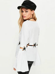 Patchwork T-Shirt Brief Long Flare