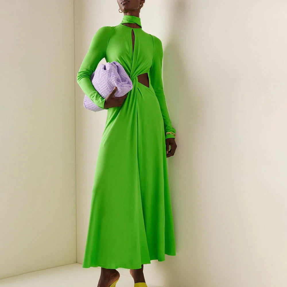 Elegant Long Party Green Dress