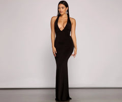 Kelsey Halter Stylish Lace-Up Mermaid Dress