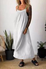 Casual Cotton And Linen Maxi Dress