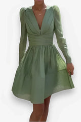Mint Green Pleated Cake Dress