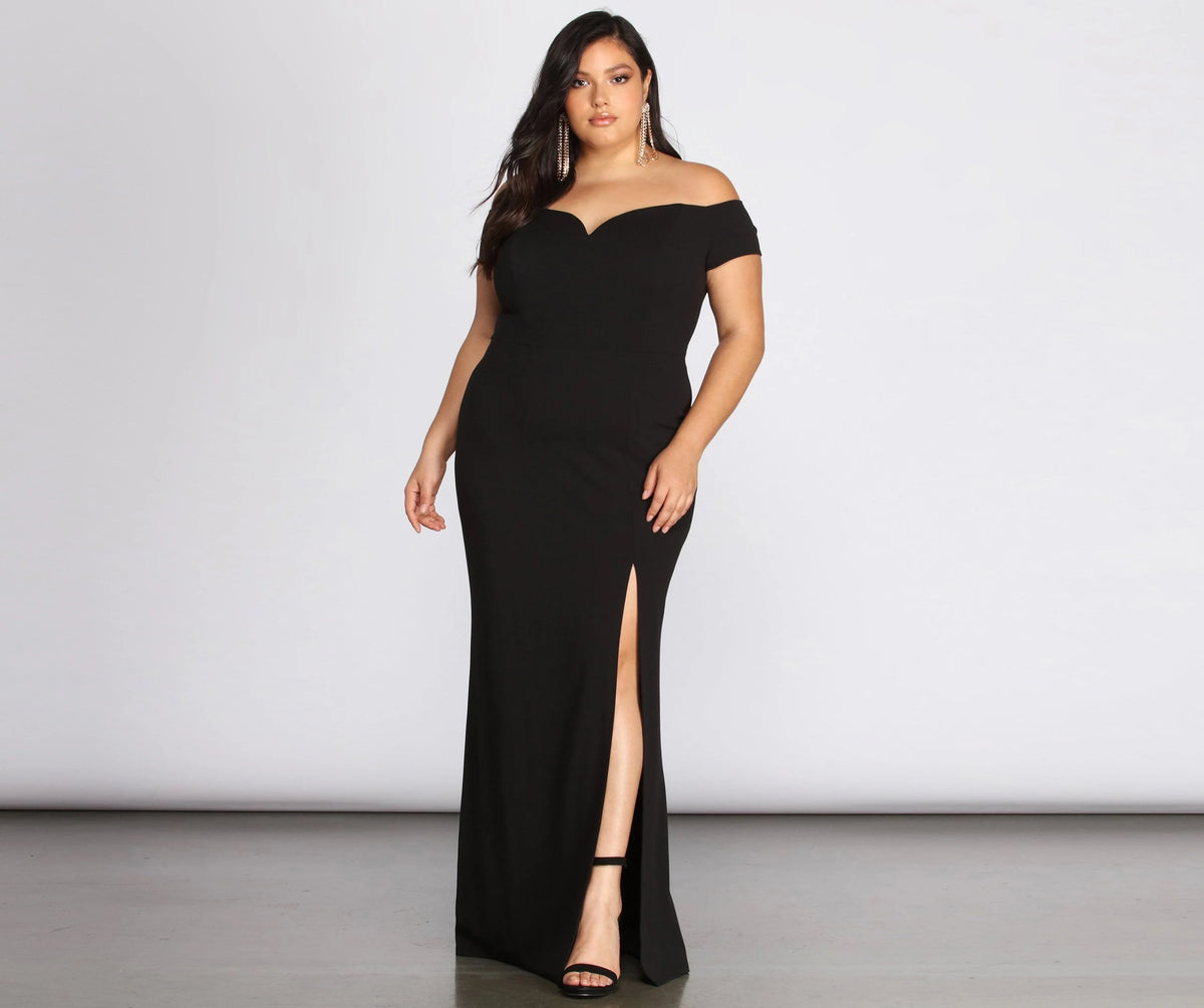 Plus Oriana Stylish Off-Shoulder Gown