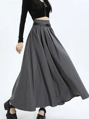 Women'S A-Line Pleated Skirt With Wide Hem