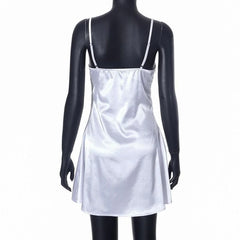 V Neck "Give Girls Money" Pattern Backless Cami Mini Dress