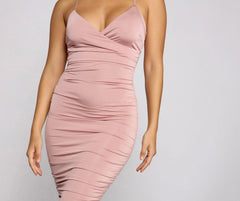 Larissa Formal Ruched Charming High Slit Dress