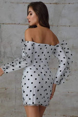 Chiffon Dot Mini  Casual Dress