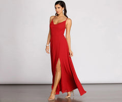 Kai Chiffon Lace Charming Up Back A-Line Dress