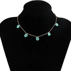 Flower Pendant Multicolor Necklace