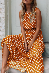 Cityhottie Polka Dot Round Neck Dress���5 Colors���