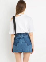 Short Sleeve Solid White Lady Top T-Shirt