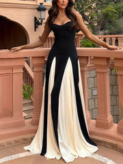 Elegance Panelled Tulle Charming A-Line Slip Maxi Dress