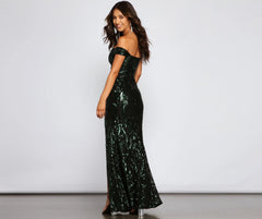 Willow Sequin Stylish Scroll Formal Dress
