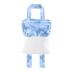 Flower Print Patchwork Contrast Ruched Backless Tube Top