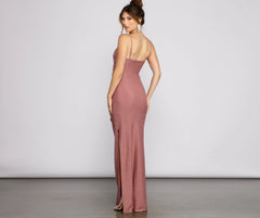 Quinn Ruched High Charming Slit Formal Dress