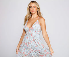 Quinn Formal Floral Charming Ruffled A-Line Dress