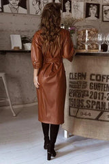 Pu Leather Long Dress