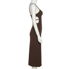 Cross Back Hollow Out Backless Cami Cami Dress