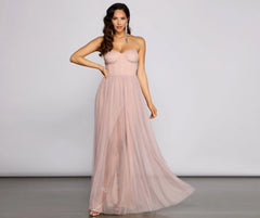 Estelle Formal High Charming Slit A-Line Dress