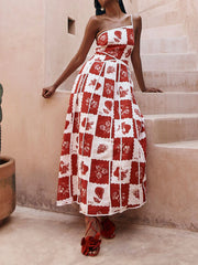 Floral Trim Unique Printed Graceful One Shoulder Flared Maxi Dress
