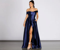 Palmer Formal Stylish Satin Wrap Dress