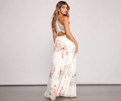 Forever Gorgeous Floral Charming Chiffon Maxi Dress