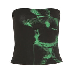 Ribbed Print Tube Top