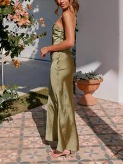 Spring/Summer One Shoulder Charming Gown Waist Maxi Dresses