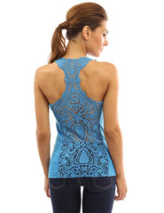 Women Crochet Lace Racerback Tank Top