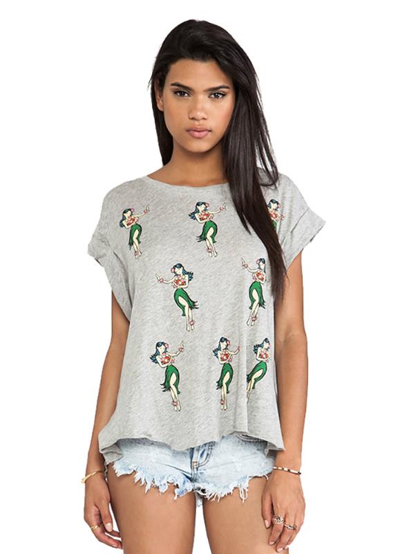 T-Shirts Printed Crew Neck Short Sleeve