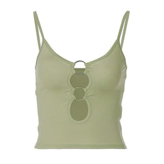 Hollow Out Low Cut Ring Cami Top
