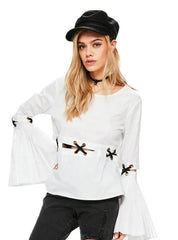 Patchwork T-Shirt Brief Long Flare