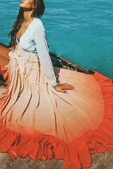 Cityhottie V Neck Long Sleeve Gradient Dress