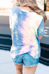 Cityhottie Short-Sleeve Loose Tie-Dye Tops