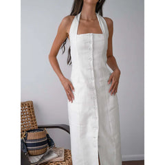 Halter Neck Backless Long Dress