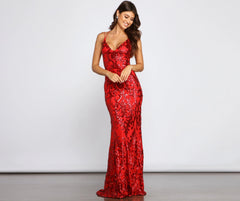 Lila Formal Open Charming Back Sequin Mermaid Dress